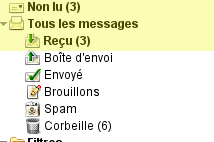 Capture d'écran dossiers mail Opéra